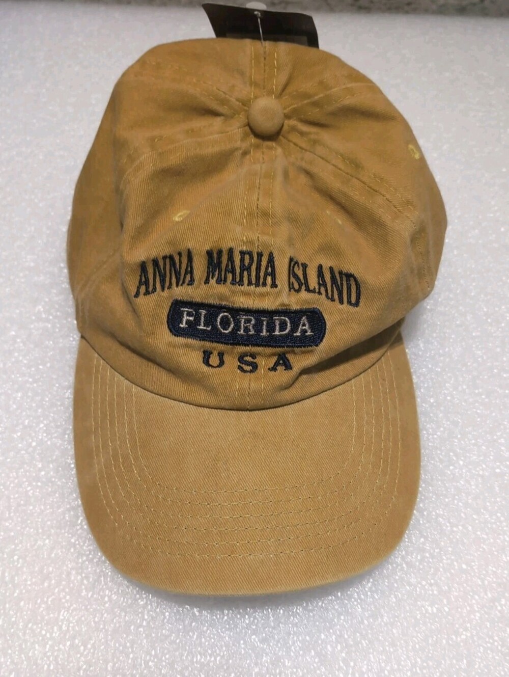 Anna Maria Island Florida USA Sunkiss Kap NWT Gold Embroidered